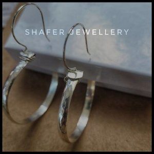 Hand Hammered Sterling Silver Hoops